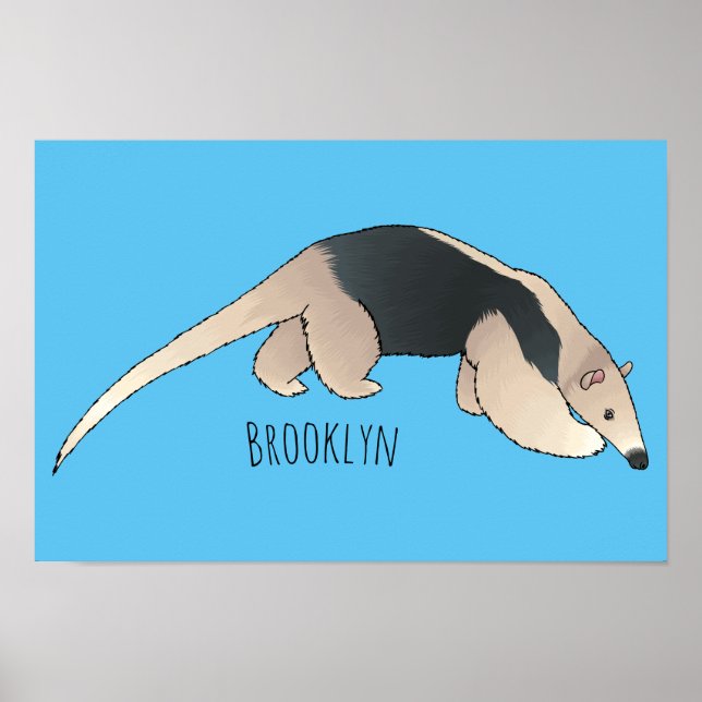 Tamandua cartoon illustration poster (Front)