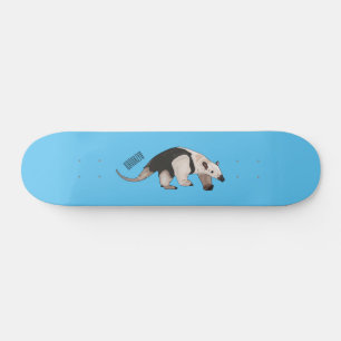 Tamandua cartoon illustration skateboard