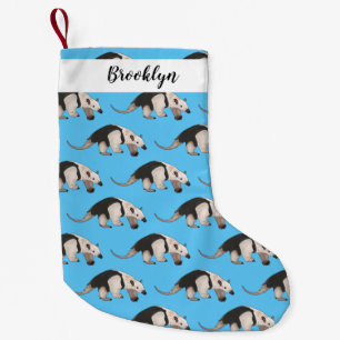 Tamandua cartoon illustration small christmas stocking