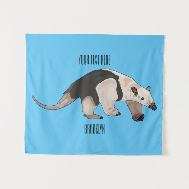 Tamandua cartoon illustration tapestry (Front (Horizontal))