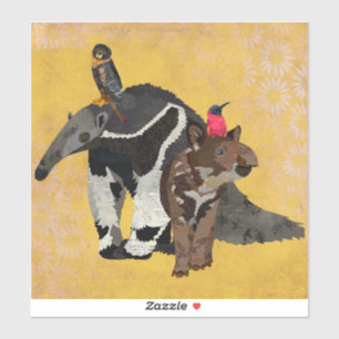 TAMANDUA, TAPIR, FALCON, AND HUMMINGBIRD