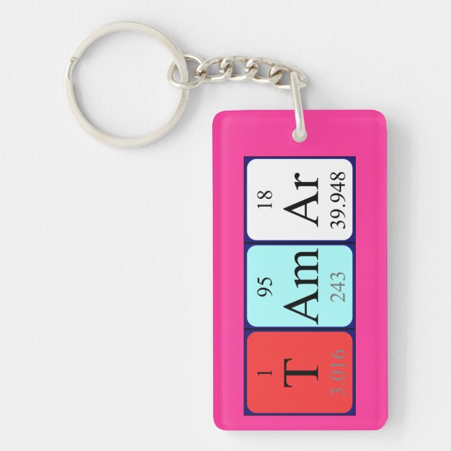 Tamar periodic table name keyring (Front)