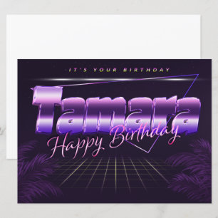 Tamara Name Vorname lila retro Karte Geburtstag Card