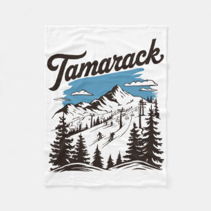 Tamarack Idaho Ski Resort Skiing Skier 2 Fleece Blanket