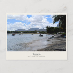 Tamarin Bay Boats and Mountain Backdrop Postcard
