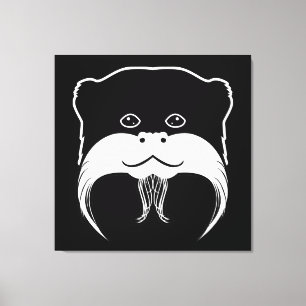 Tamarin Monkey Face Silhouette Canvas Print