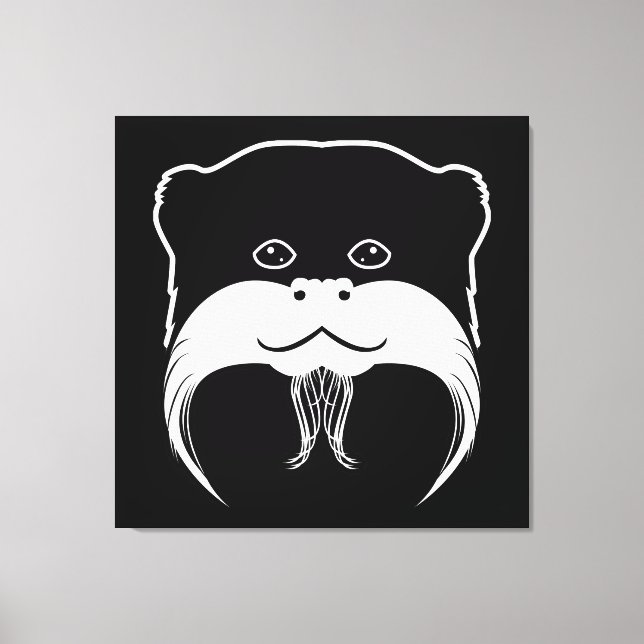Tamarin Monkey Face Silhouette Canvas Print (Front)