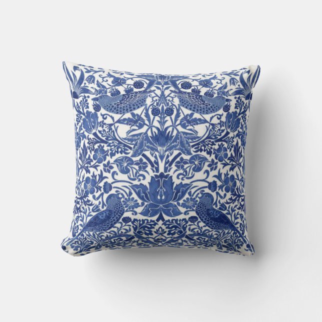 Tamarind Birds China Blue Cushion (Front)