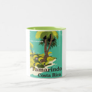 Tamarindo Costa Rica travel poster Two-Tone Coffee Mug