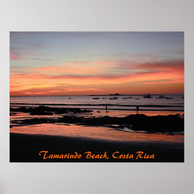 Tamarindo Sunset Boats, Tamarindo Beach, Costa ... Poster (Front)