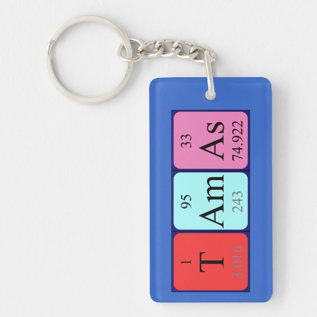 Tamás periodic table name keyring (Front)