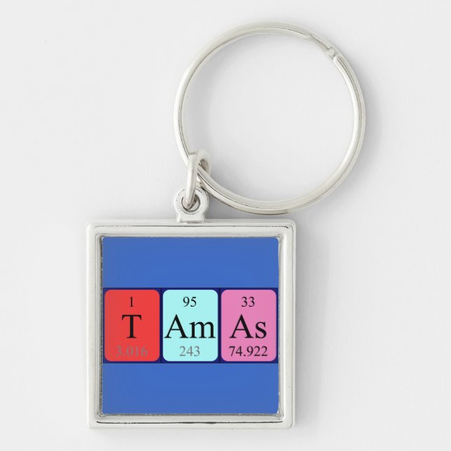 Tamás periodic table name keyring (Front)