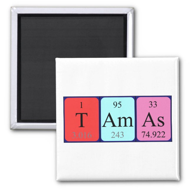 Tamás periodic table name magnet (Front)