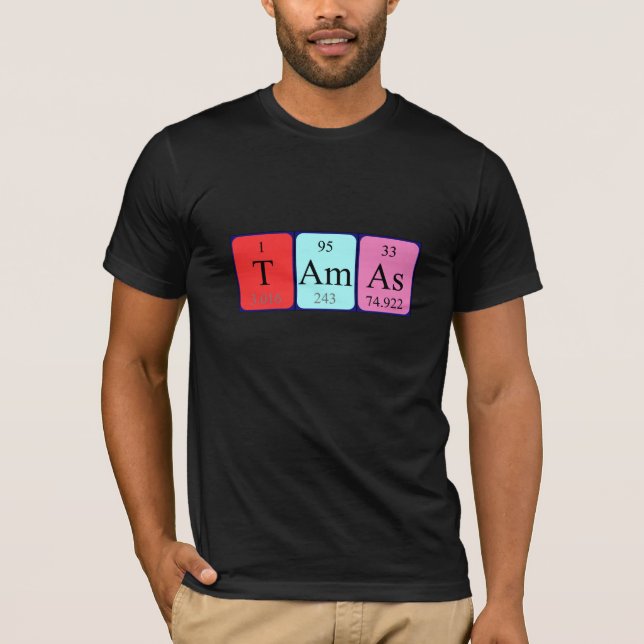 Tamás periodic table name shirt (Front)