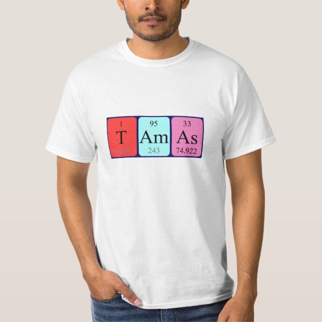 Tamás periodic table name shirt (Front)