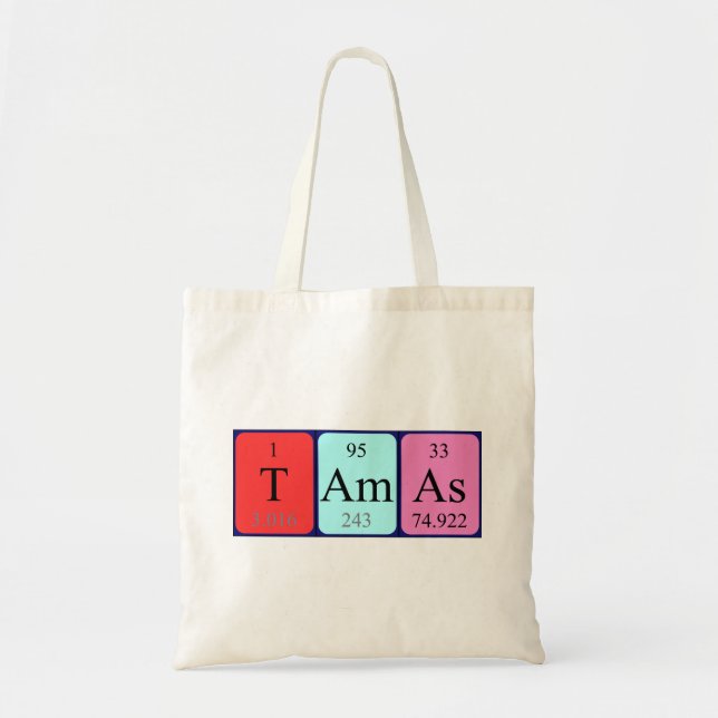 Tamás periodic table name tote bag (Front)