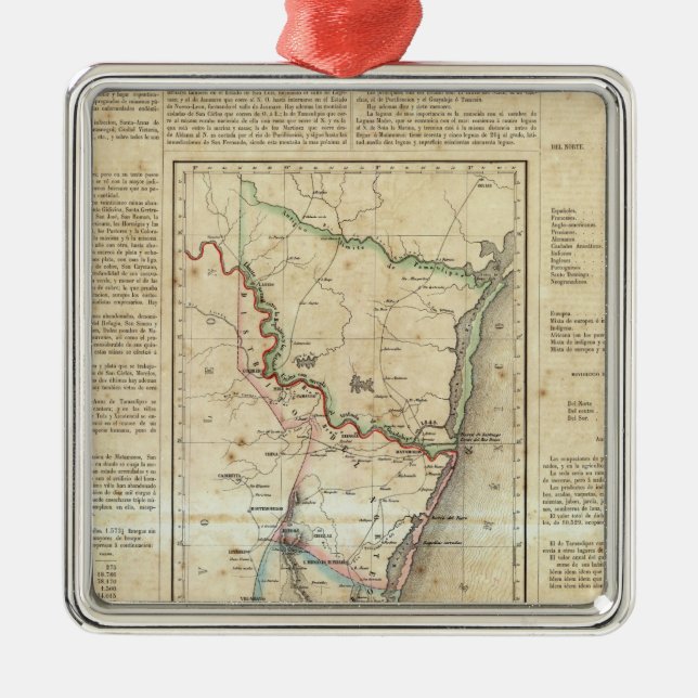 Tamaulipas, Mexico Metal Tree Decoration (Front)