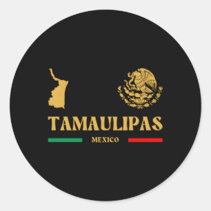Tamaulipas Mexico With Mexican Emblem Tamaulipas Classic Round Sticker