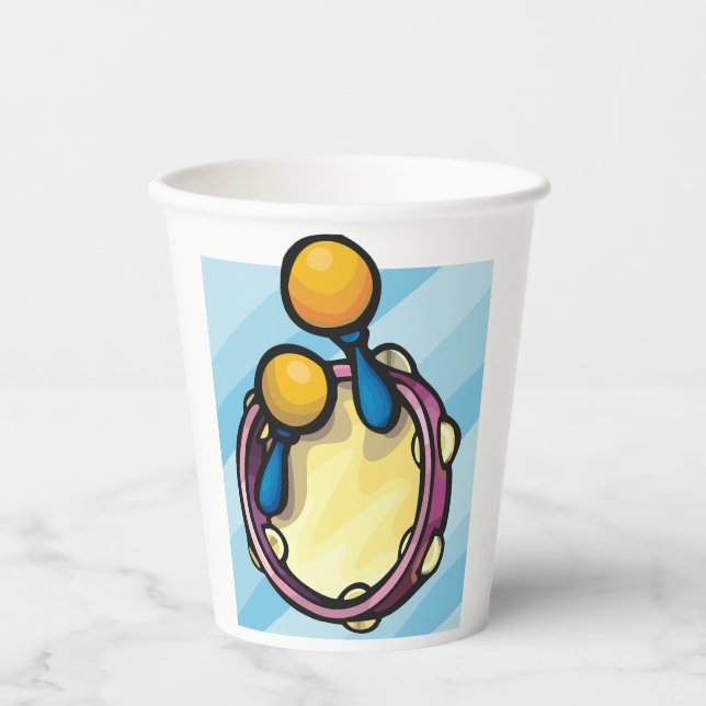 Tamborine And Maraccas Paper Cups (Front)