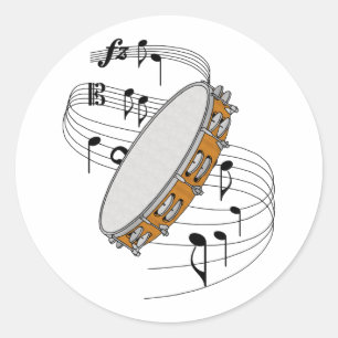 Tambourine Classic Round Sticker