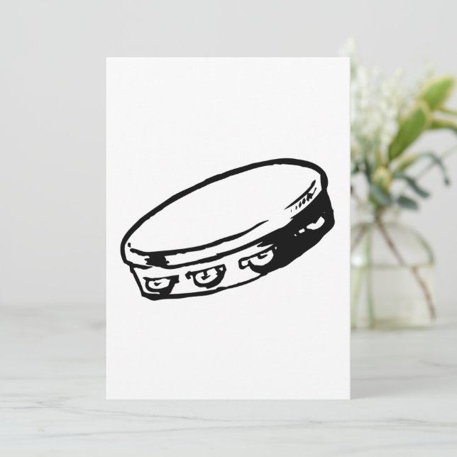 Tambourine Musical Instrument Invitations (Standing Front)