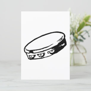 Tambourine Musical Instrument Invitations