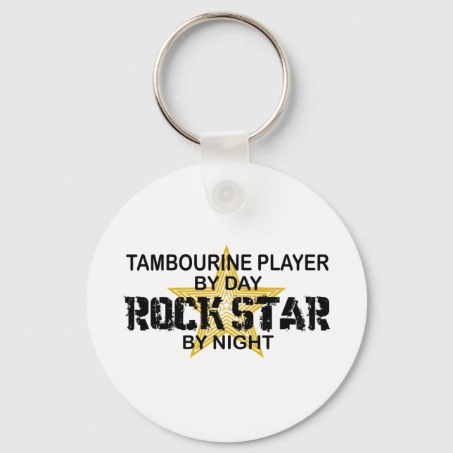 Tambourine Rock Star by Night Key Ring (Front)