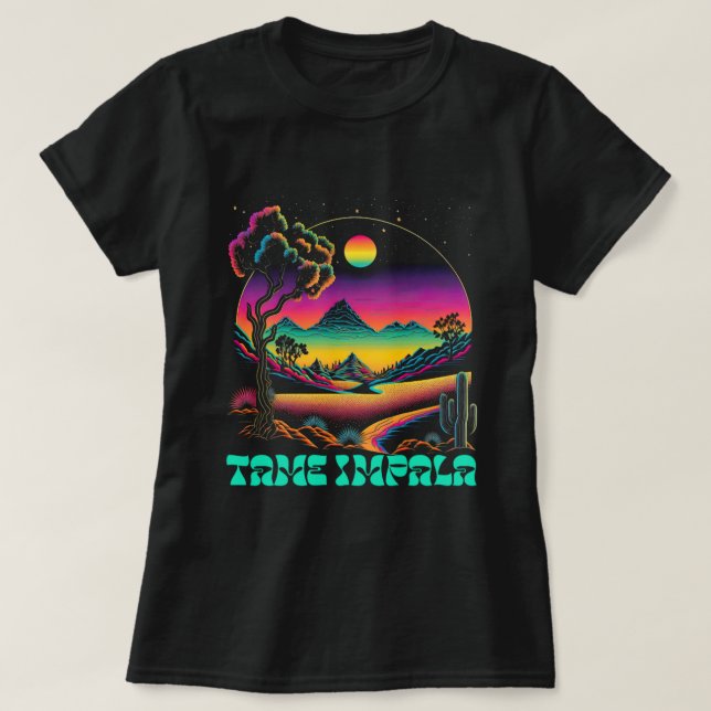Tame Impala ::: Retro Psychedelic Fan Design  T-Shirt (Design Front)