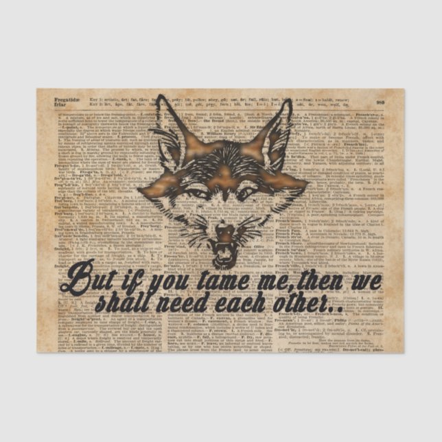 Tame Me - Dictionary Art Tissue Paper (Front)