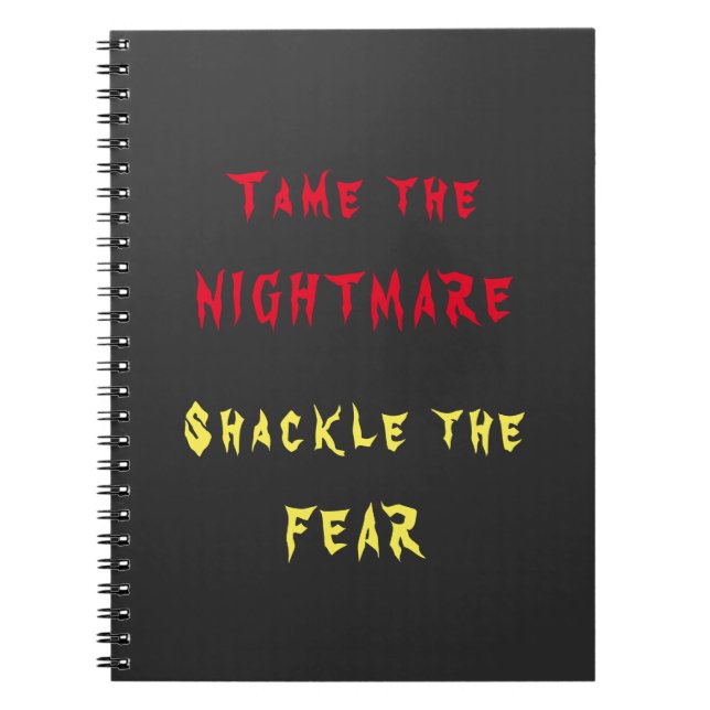 Tame the Nightmare Spiral Photo Notebook (Front)