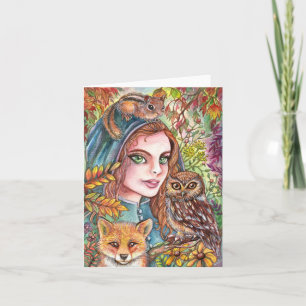Tamer in Autumn Woods Note Card