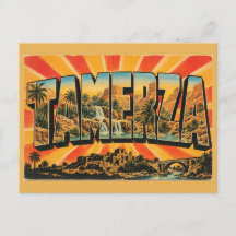 Tamerza Mountain Oasis Canyon Vintage Travel Art