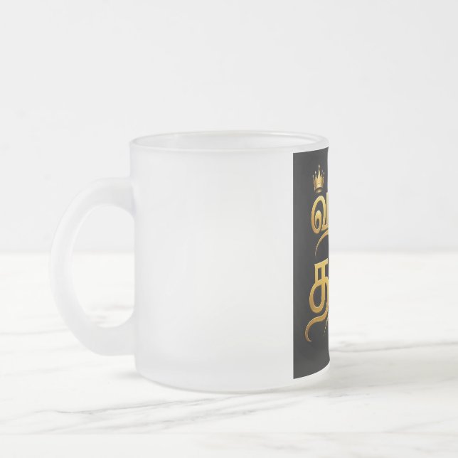 TAMIL DESIGN FROSTED GLASS COFFEE MUG (Left)