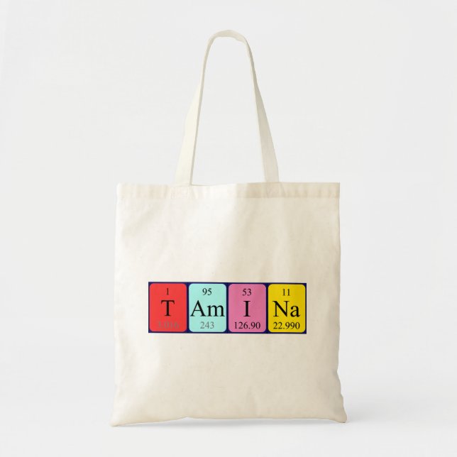 Tamina periodic table name tote bag (Front)