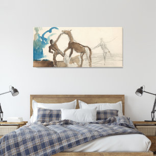 Taming a Horse Canvas Print
