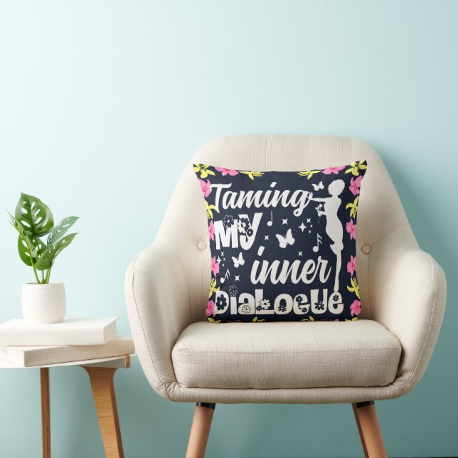 Taming My Inner Dialogue Floral Border Cushion (Chair)