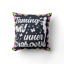 Taming My Inner Dialogue Floral Border Cushion