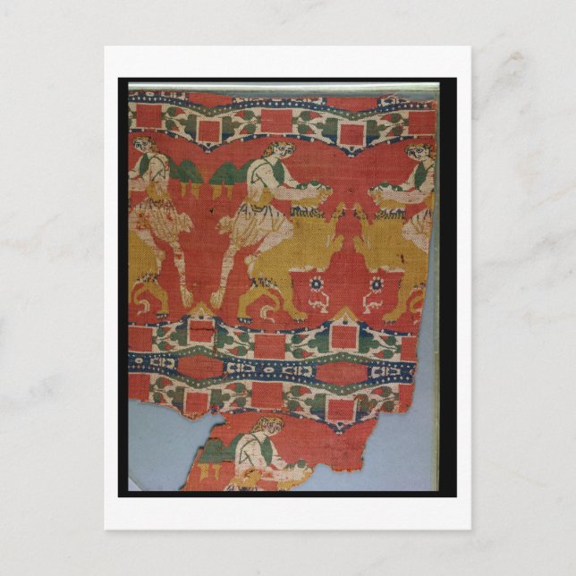 Taming of the Wild Animal, Byzantine tapestry frag Postcard (Front)