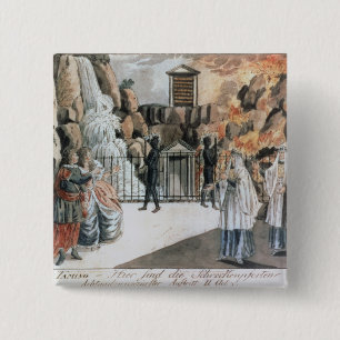 Tamino and Pamina before the temple 15 Cm Square Badge