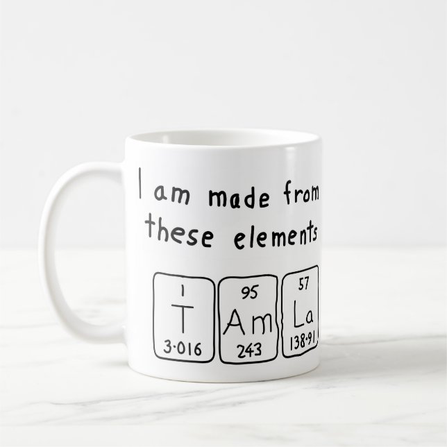 Tamla periodic table name mug (Left)