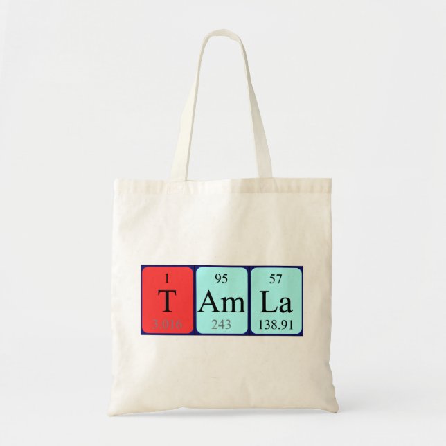 Tamla periodic table name tote bag (Front)