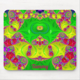TAMMY ~ Zany Hot Cerise, Yellow, Red and Green Mouse Mat