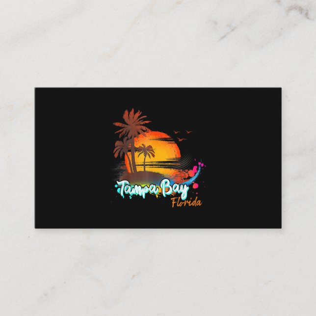 Tampa Bay Florida Beach Summer Vacation Palm Trees Business Card (Front)