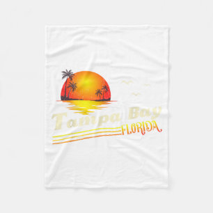 Tampa Bay Florida Beach Tropical Summer Palm Tree Fleece Blanket