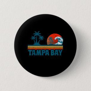 Tampa Bay Florida Beach Tropical Sunset Palm Tree 6 Cm Round Badge