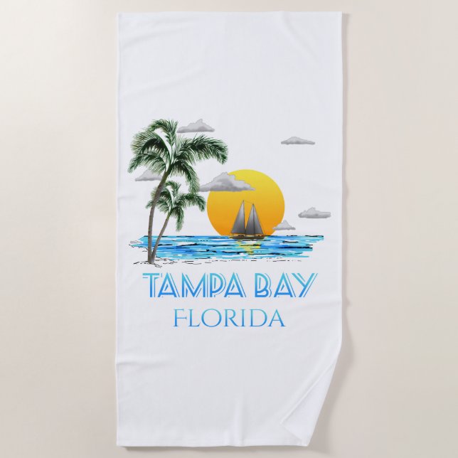 Tampa Bay Florida Sailing Beach Towel (Front)