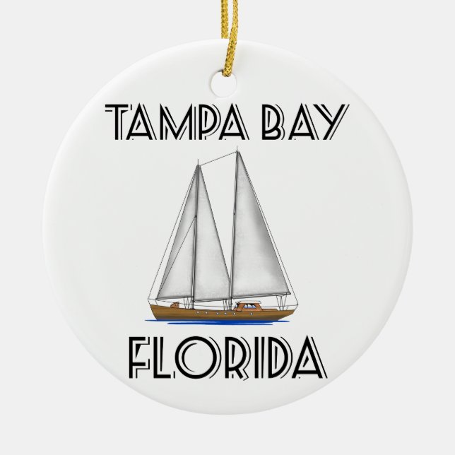 Tampa Bay Florida Sailing Ceramic Tree Decoration (Front)