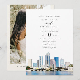 TAMPA BAY Florida Travel Destination Skyline  Invitation
