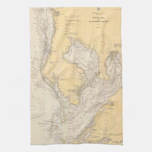 Tampa Bay Florida vintage map Tea Towel