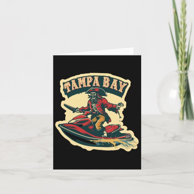 Tampa Bay Pirate Florida Jetski Boating Funny Gasp Card (Front)